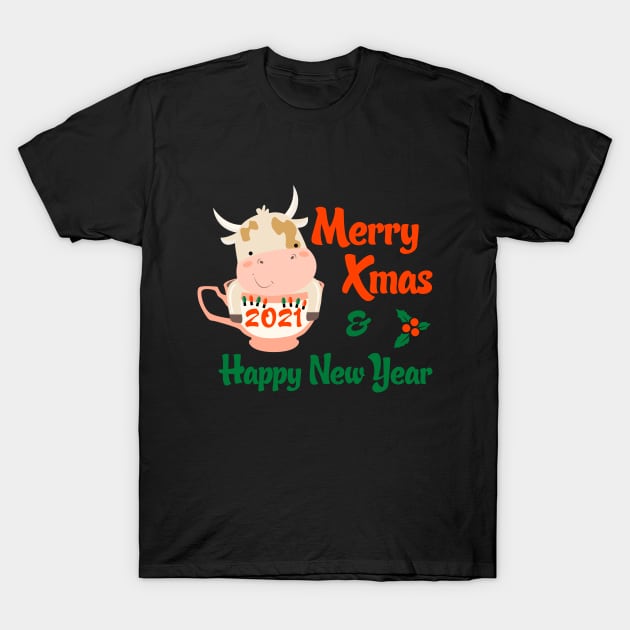 Merry Xmas and happy new year bull talisman T-Shirt by Doswork